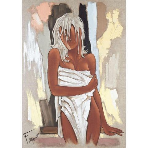 La serviette White Modern Wood Framed Art Print by Farel, Pierre