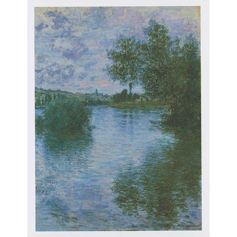 Vetheuil Gold Ornate Wood Framed Art Print with Double Matting by Monet, Claude