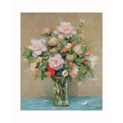 Le bouquet de Corinne White Modern Wood Framed Art Print by DYF