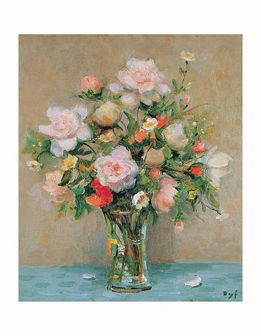 Le bouquet de Corinne Black Ornate Wood Framed Art Print with Double Matting by DYF