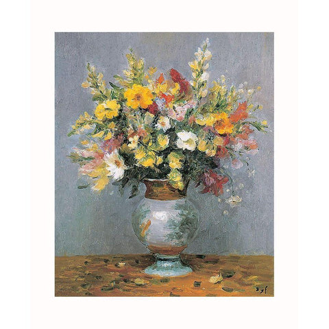 Bouquet dautomne Black Modern Wood Framed Art Print with Double Matting by DYF