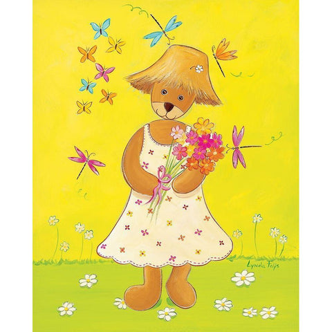 La copine du jardinier Gold Ornate Wood Framed Art Print with Double Matting by Fays, Lynda