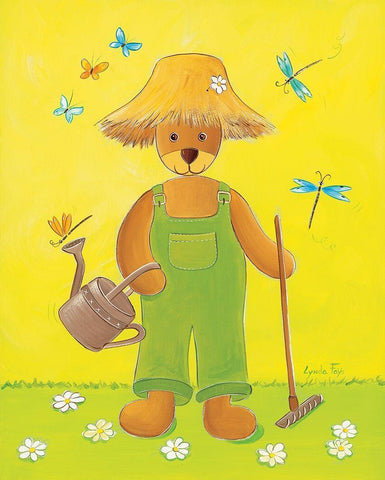 Le jardinier White Modern Wood Framed Art Print with Double Matting by Fays, Lynda