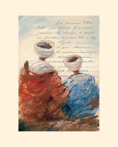 Bedouins assis II (etude) White Modern Wood Framed Art Print with Double Matting by Letestu, Yann