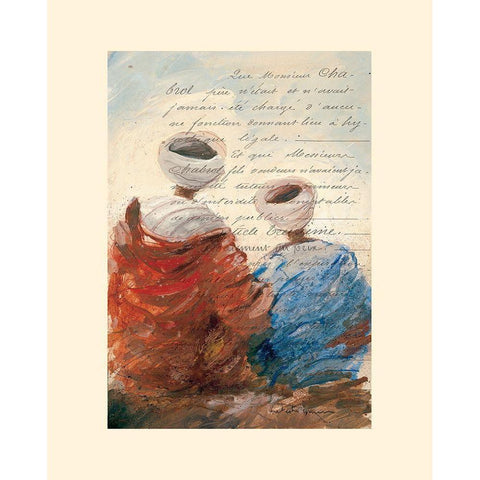 Bedouins assis II (etude) Black Modern Wood Framed Art Print with Double Matting by Letestu, Yann