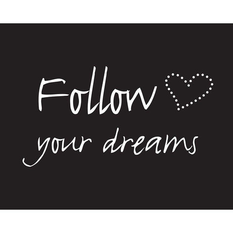 Follow Dreams Black Modern Wood Framed Art Print with Double Matting by Braun Studio