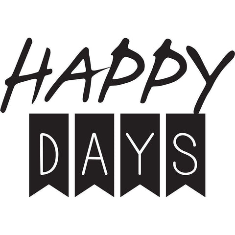 Happy Days Black Modern Wood Framed Art Print by Braun Studio