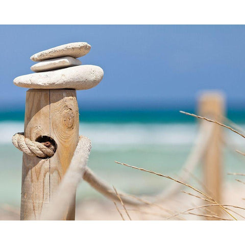 Plage 10 White Modern Wood Framed Art Print by Braun Studio