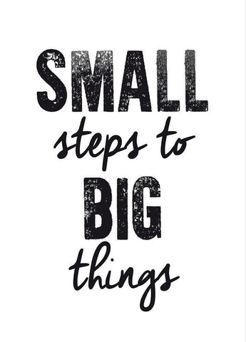 Small steps White Modern Wood Framed Art Print with Double Matting by Braun Studio