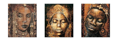 Composition Afrique White Modern Wood Framed Art Print with Double Matting by Arietti, Fabienne