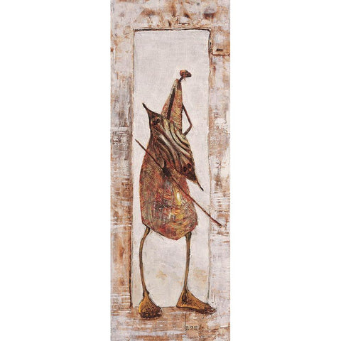 Massai Kenya nÂ°16 Gold Ornate Wood Framed Art Print with Double Matting by Foureau, Jacques