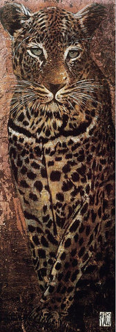 Carnets dAfrique, panthere Black Ornate Wood Framed Art Print with Double Matting by Arietti, Fabienne