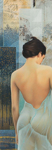 Un gout de solitude (detail) White Modern Wood Framed Art Print with Double Matting by Graux, David