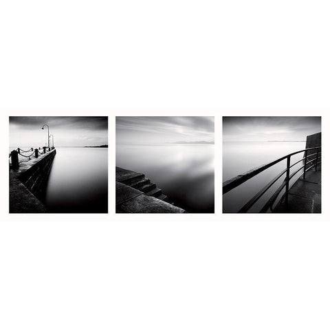 Attente Black Modern Wood Framed Art Print with Double Matting by Laurenceau, Gerard