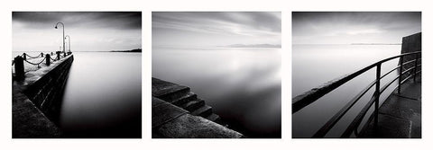 Attente White Modern Wood Framed Art Print with Double Matting by Laurenceau, Gerard