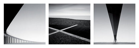 Serenite White Modern Wood Framed Art Print with Double Matting by Laurenceau, Gerard