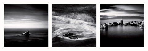 Rochers White Modern Wood Framed Art Print with Double Matting by Poli, Jean-Philippe