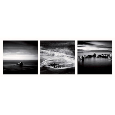 Rochers Black Modern Wood Framed Art Print with Double Matting by Poli, Jean-Philippe