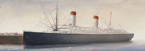 Avant le depart White Modern Wood Framed Art Print with Double Matting by Letestu, Yann