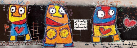 Jaime pas le chocolat Black Ornate Wood Framed Art Print with Double Matting by Mika