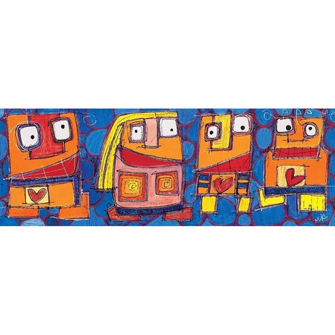 Une demoiselle Gold Ornate Wood Framed Art Print with Double Matting by Mika