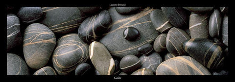 Galets noirs II White Modern Wood Framed Art Print with Double Matting by Pinsard, Laurent