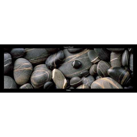 Galets noirs II Black Modern Wood Framed Art Print with Double Matting by Pinsard, Laurent
