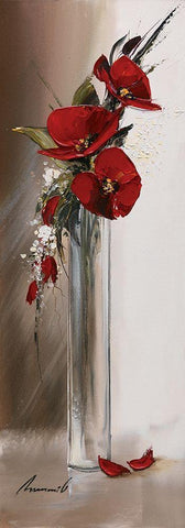 Hauteurs florales II White Modern Wood Framed Art Print with Double Matting by Tramoni, Oliver