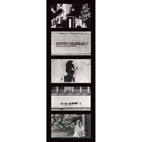 Composition Black Modern Wood Framed Art Print with Double Matting by Callu, Frederique