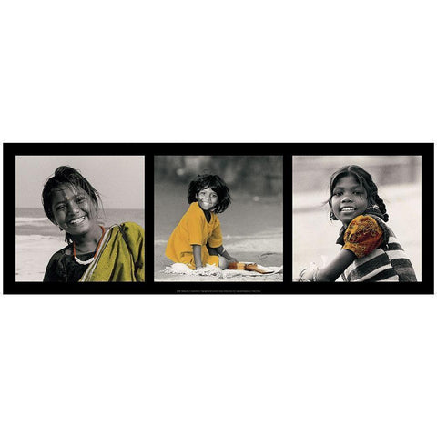 Sourires feminins Black Modern Wood Framed Art Print with Double Matting by Callu, Frederique