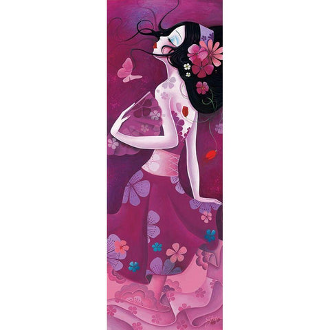 Harmonie Black Modern Wood Framed Art Print by Sybile