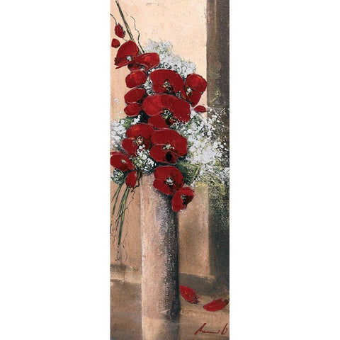 Bouquet dorchideÂ´es rouges I Black Modern Wood Framed Art Print with Double Matting by Tramoni, Oliver