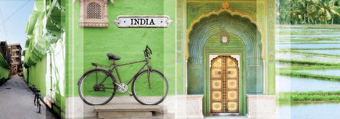 Indian Travel White Modern Wood Framed Art Print with Double Matting by BRAUN Studio