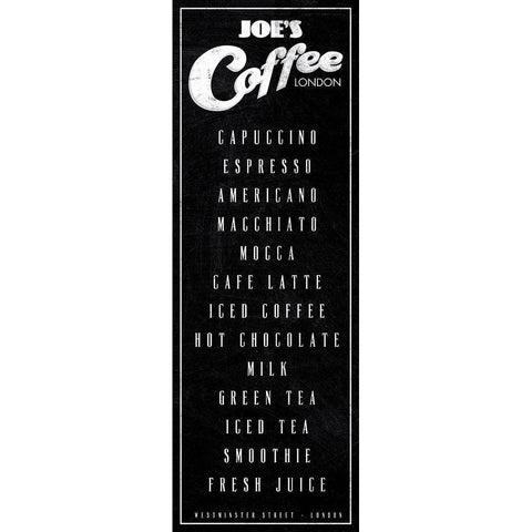 Joeys Coffee Black Modern Wood Framed Art Print with Double Matting by BRAUN Studio