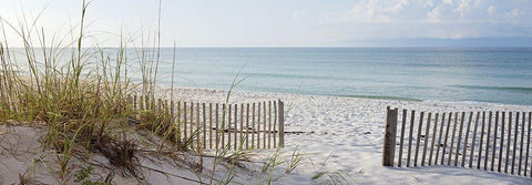 Plage 12 White Modern Wood Framed Art Print with Double Matting by Braun Studio