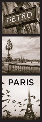 City Paris White Modern Wood Framed Art Print with Double Matting by Braun Studio