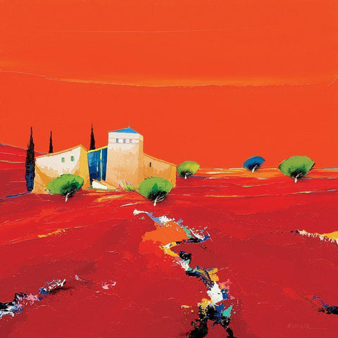 Terre des ocres rouges White Modern Wood Framed Art Print by Eurgal, Christian