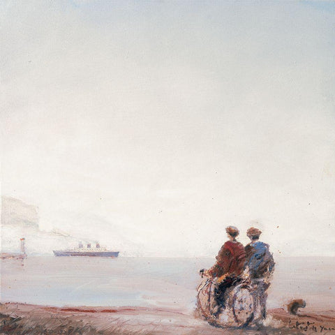 Sortie du port Gold Ornate Wood Framed Art Print with Double Matting by Letestu, Yann