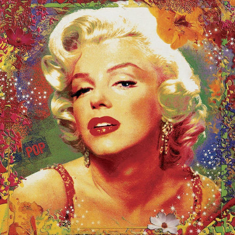 Marilyn II White Modern Wood Framed Art Print with Double Matting by Ortega, Guillaume