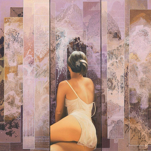 Un Jour a tattendre Black Modern Wood Framed Art Print by Graux, David