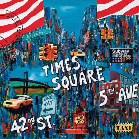 Times Square 5th avenue Black Ornate Wood Framed Art Print with Double Matting by Wozniak, Sophie