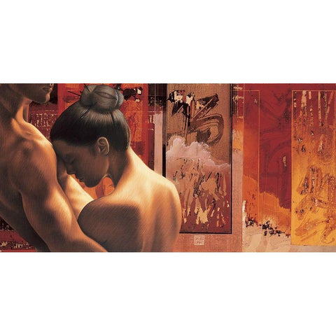 Pardonne-moi Black Modern Wood Framed Art Print by Graux, David