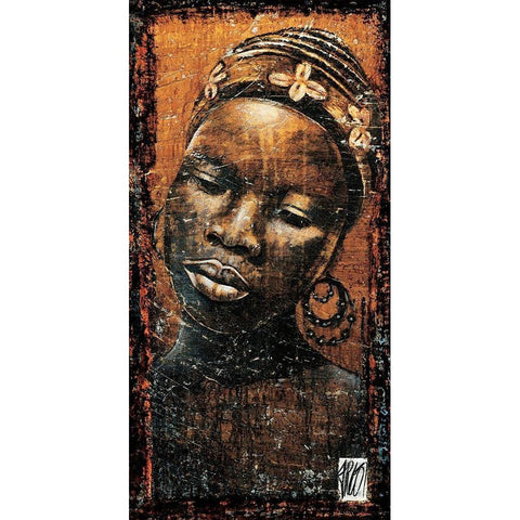Le sourire 1 Black Modern Wood Framed Art Print with Double Matting by Arietti, Fabienne