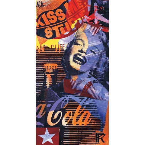 Kiss me stupid Black Modern Wood Framed Art Print with Double Matting by Raynal, Paul