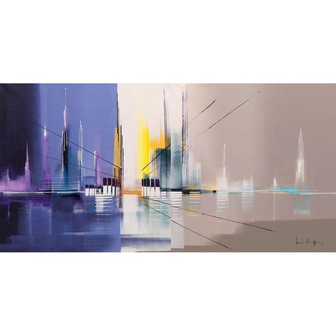 Langs de Vaart Black Modern Wood Framed Art Print with Double Matting by Drappier, Luc