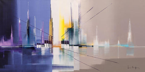 Langs de Vaart White Modern Wood Framed Art Print with Double Matting by Drappier, Luc