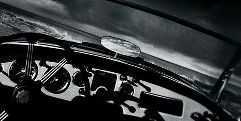 Light in the mirror White Modern Wood Framed Art Print with Double Matting by Marchand, Philippe