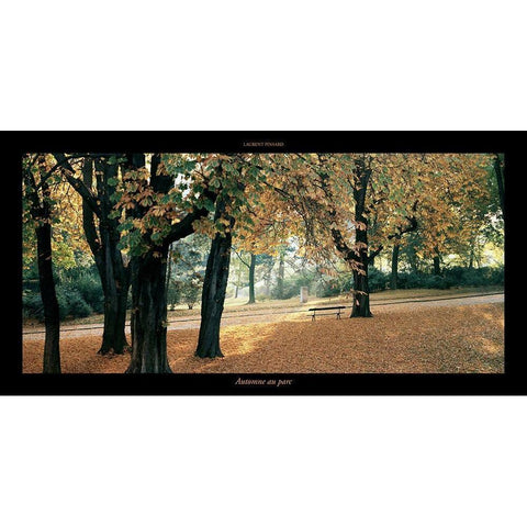 Automne au parc Gold Ornate Wood Framed Art Print with Double Matting by Pinsard, Laurent