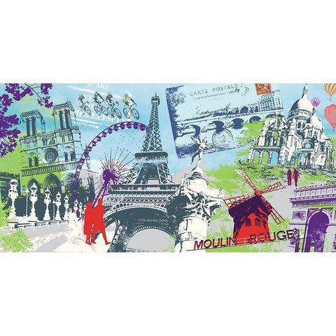 Moulin rouge Gold Ornate Wood Framed Art Print with Double Matting by Farkas, Atelier