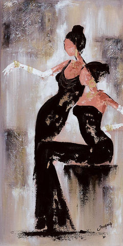 Histoires de filles I Black Ornate Wood Framed Art Print with Double Matting by Johanna